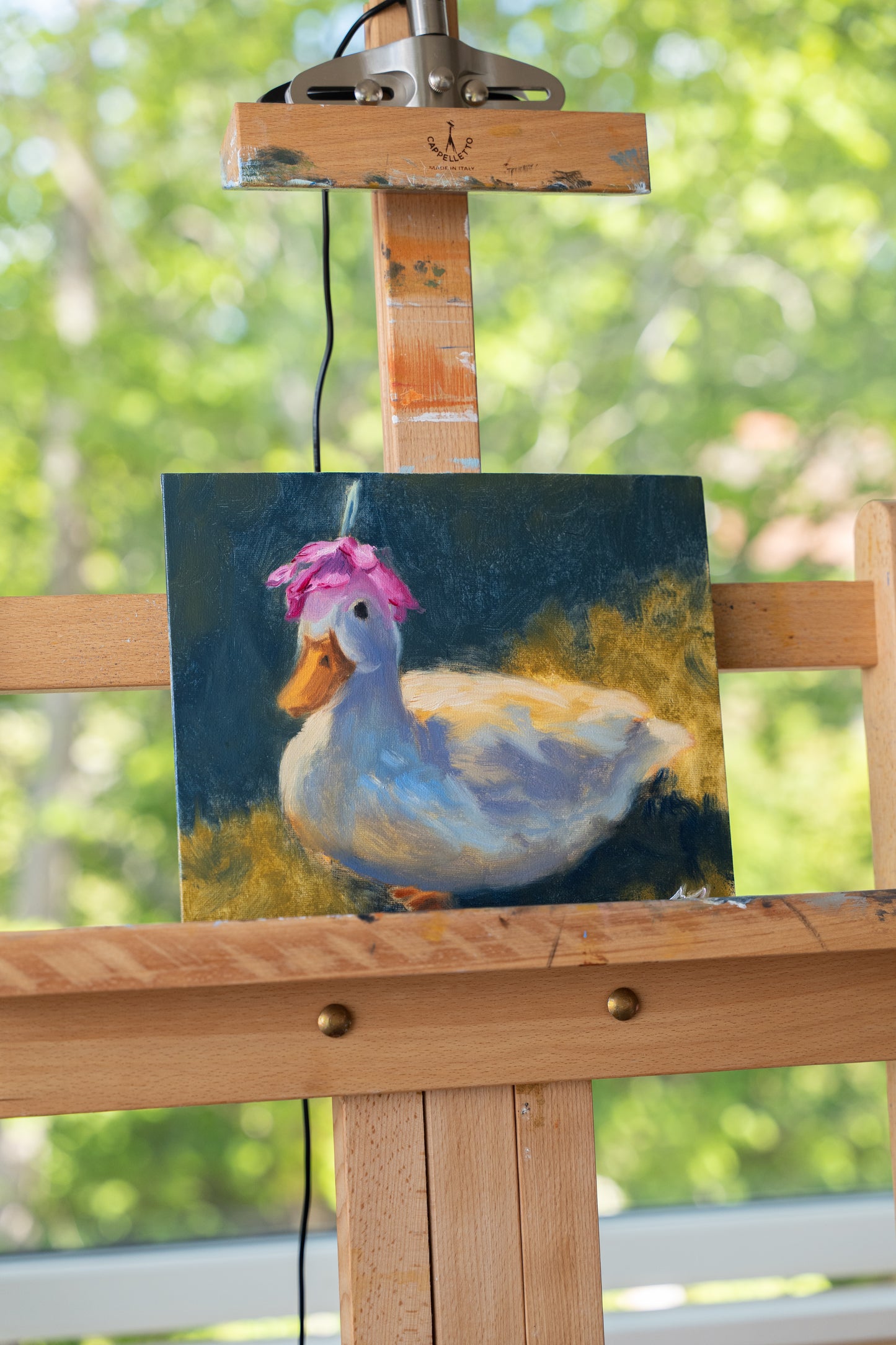 Flower hat duck