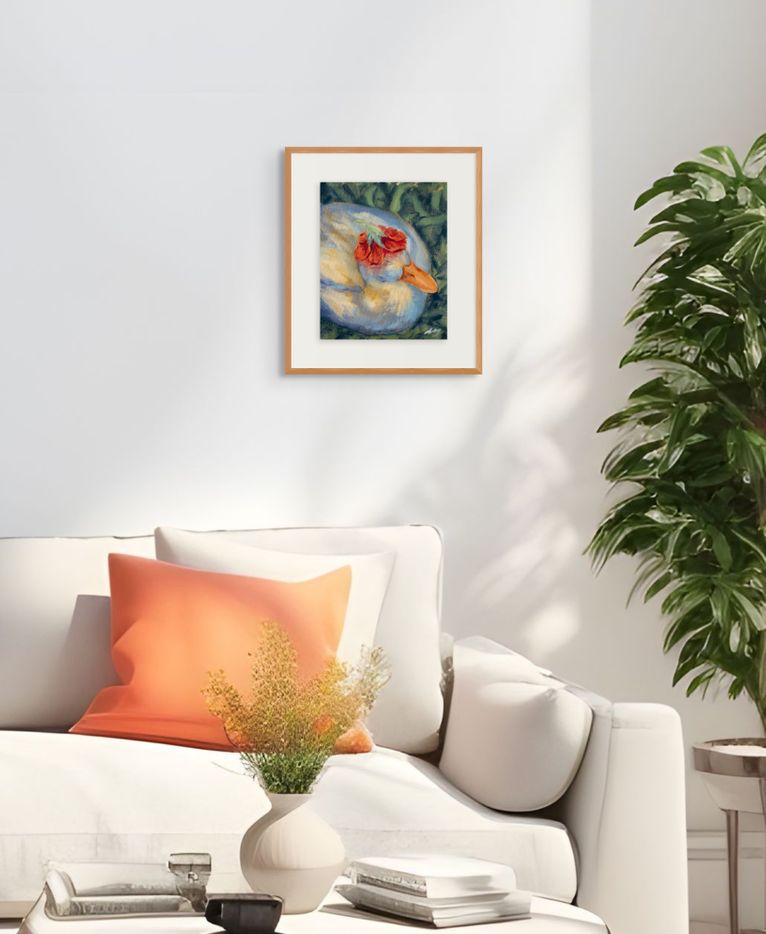 Duck under flower print