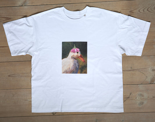 Duck with flower hat tshirt