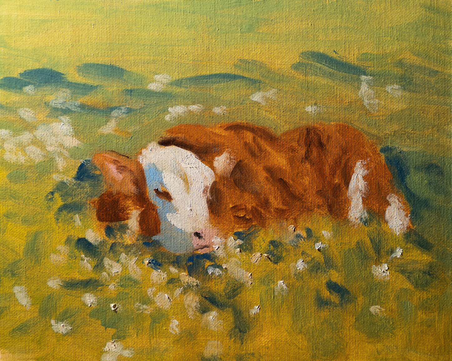 Sleeping cow print