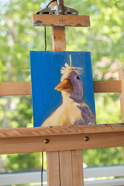Floral headdress duck