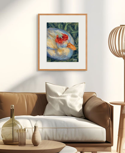 Duck under flower print